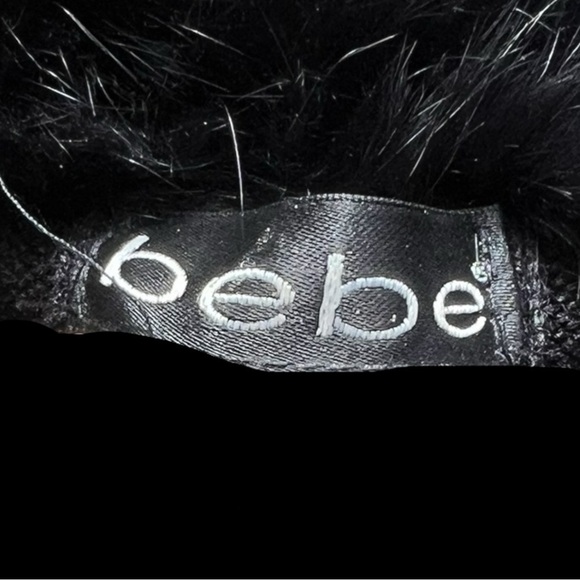 🌻BEBE Black Rabbit Hair & Wool Full Zip Vest Size Small - Picture 11 of 12